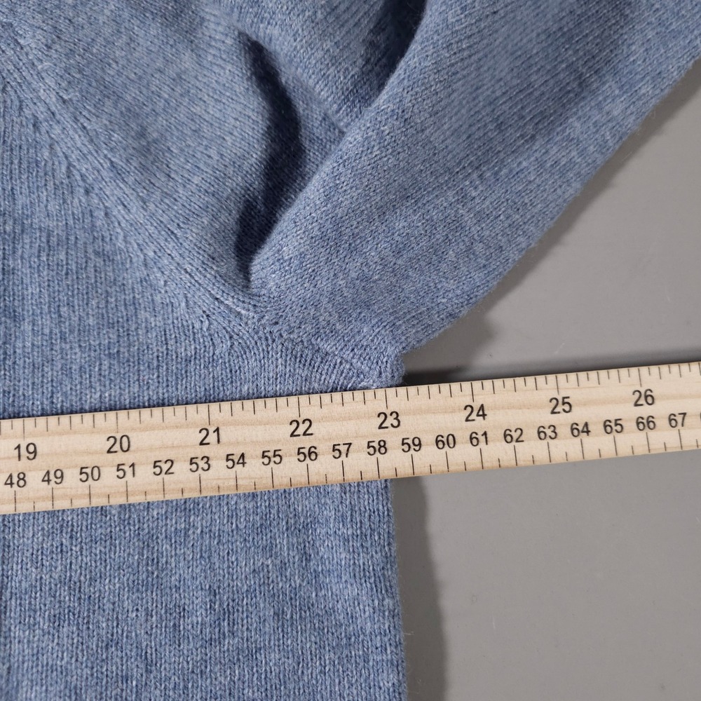 J.Crew Sweater Mens XL Blue Lambswool Blend Raglan Crewneck AA027 NEW - Picture 5 of 7